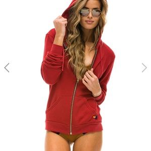 Aviator Nation S lightning bolt zip hoodie NWT